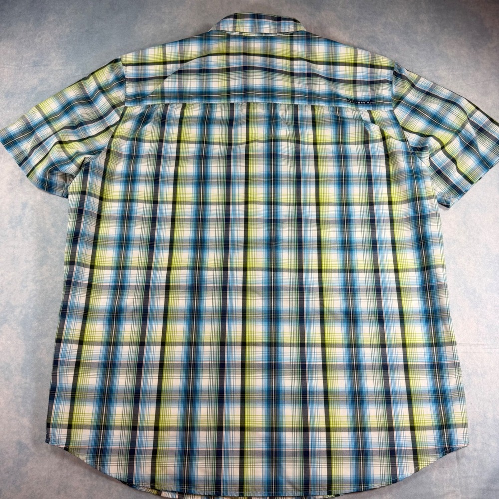 Marmot Button Down Shirt Mens XL Blue Green Excellent Plaid Short Sleeve SCC-363 - Picture 6 of 10